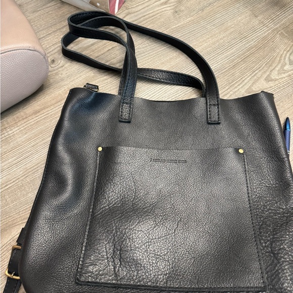 Portland Leather Handbags - Portland Leather Crossbody Black Leather Tote Bag